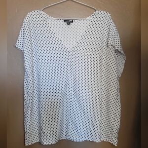 Hilary Radley Ladies' White/Black V-Neck Blouse